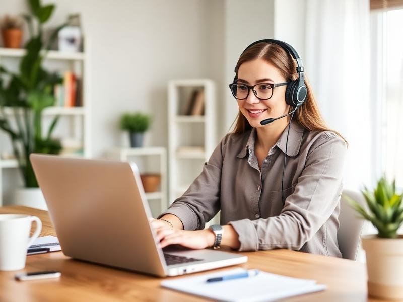 Professional virtual assistant working remotely
